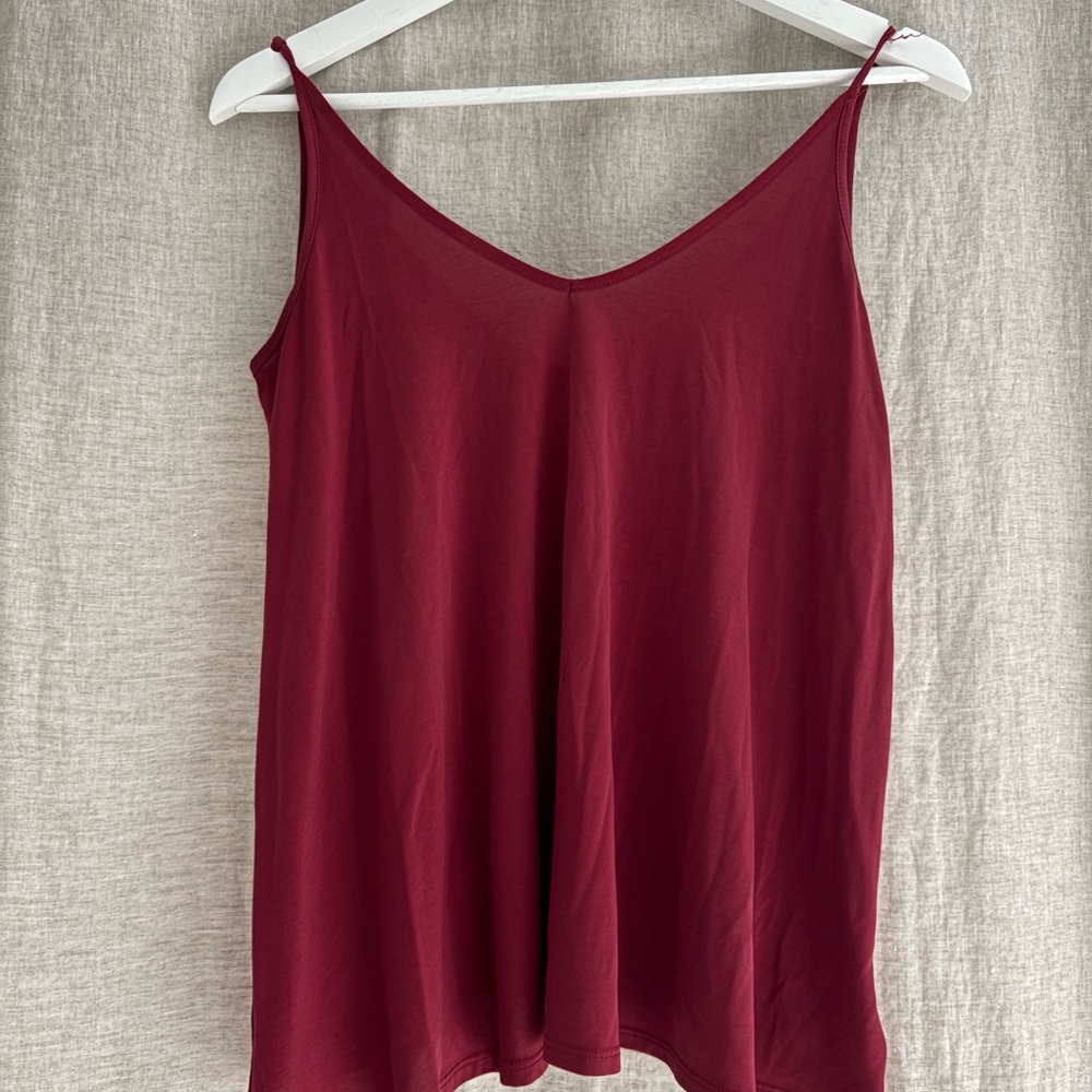 Elegant Burgundy Spaghetti Strap Top
